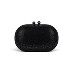Bolsa Clutch Festa Pedraria Oval Preta