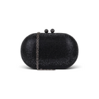 Bolsa Clutch Festa Pedraria Oval Preta