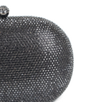 Bolsa Clutch Festa Pedraria Oval Preta
