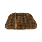 Bolsa Pouch Strass Dourada Escuro