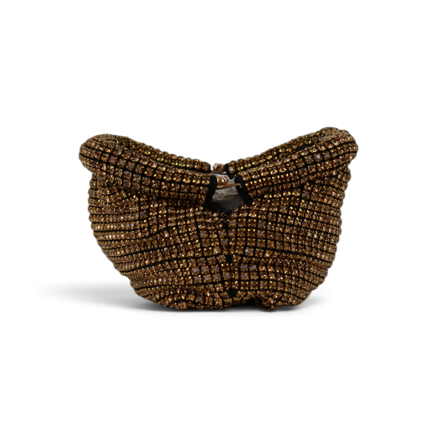 Bolsa Pouch Strass Dourada Escuro