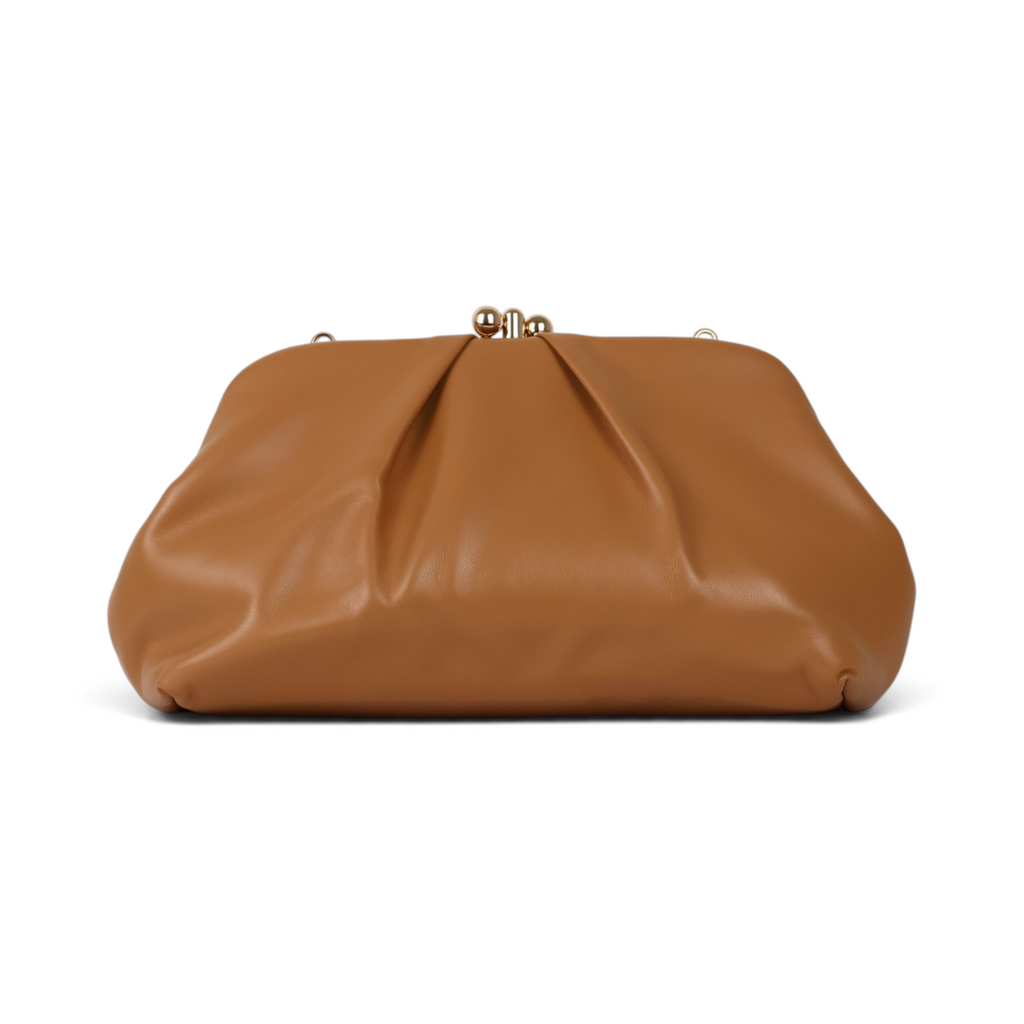 Bolsa de Festa Pouch Bicompartimento Bege Caramelo