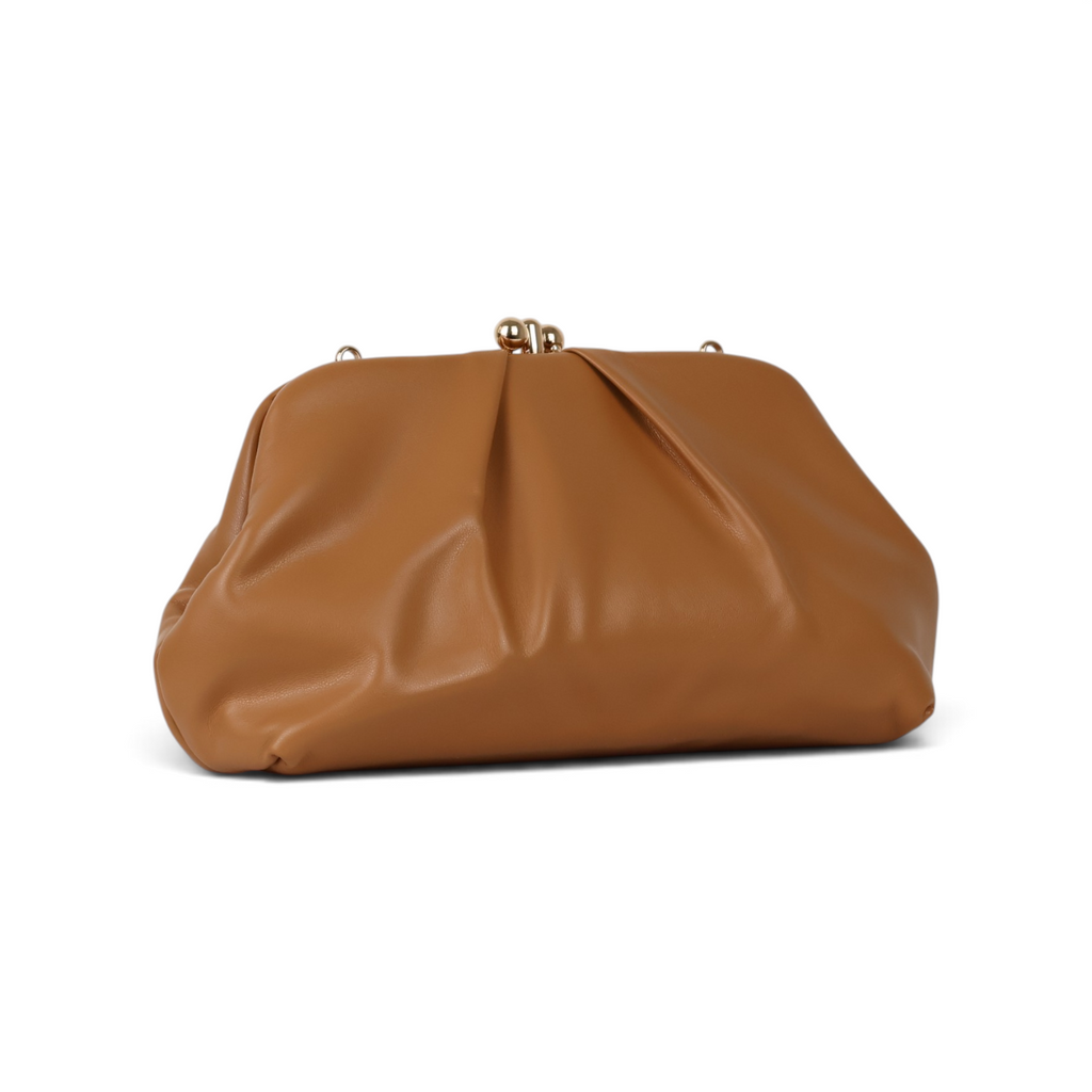 Bolsa de Festa Pouch Bicompartimento Bege Caramelo
