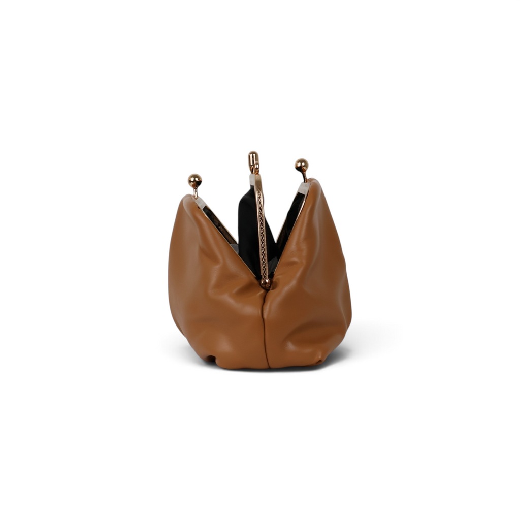 Bolsa de Festa Pouch Bicompartimento Bege Caramelo