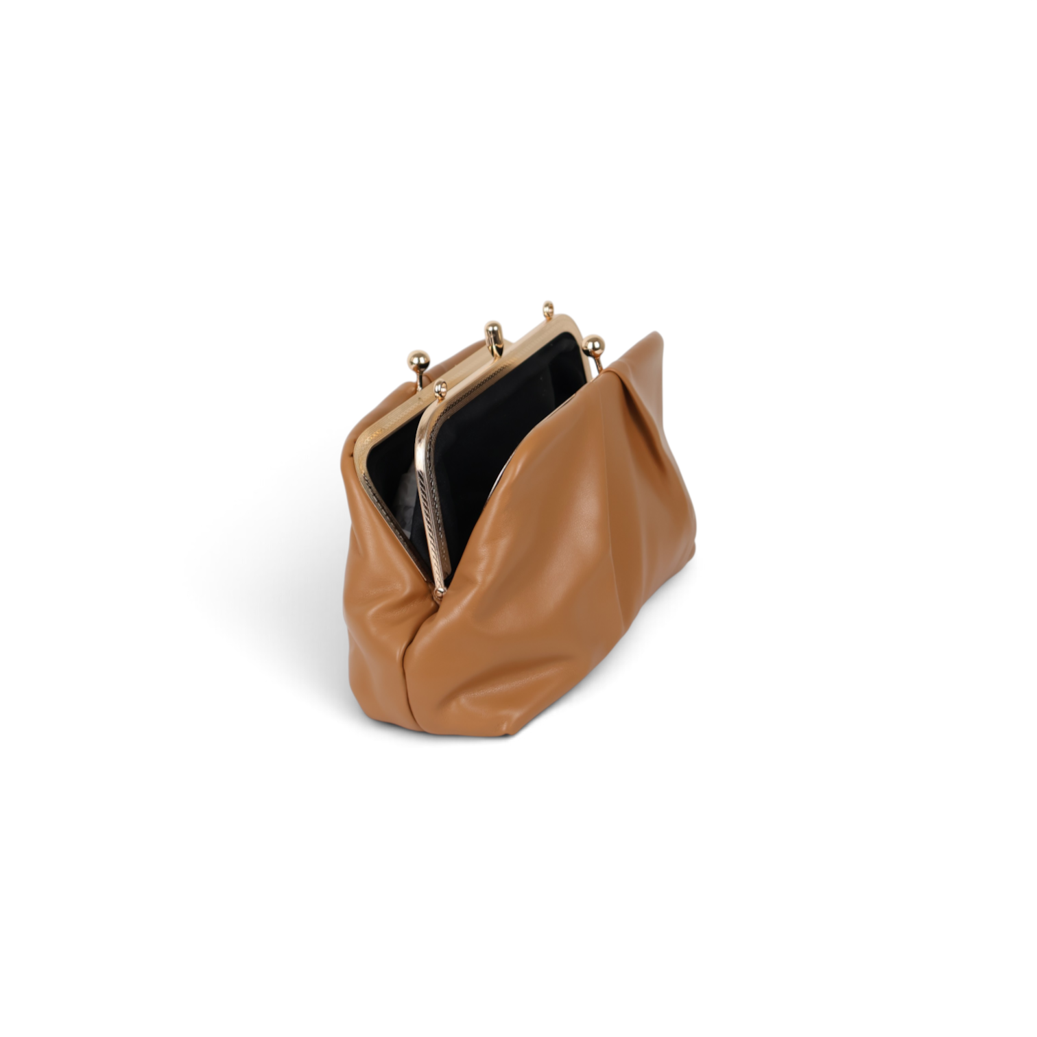 Bolsa de Festa Pouch Bicompartimento Bege Caramelo