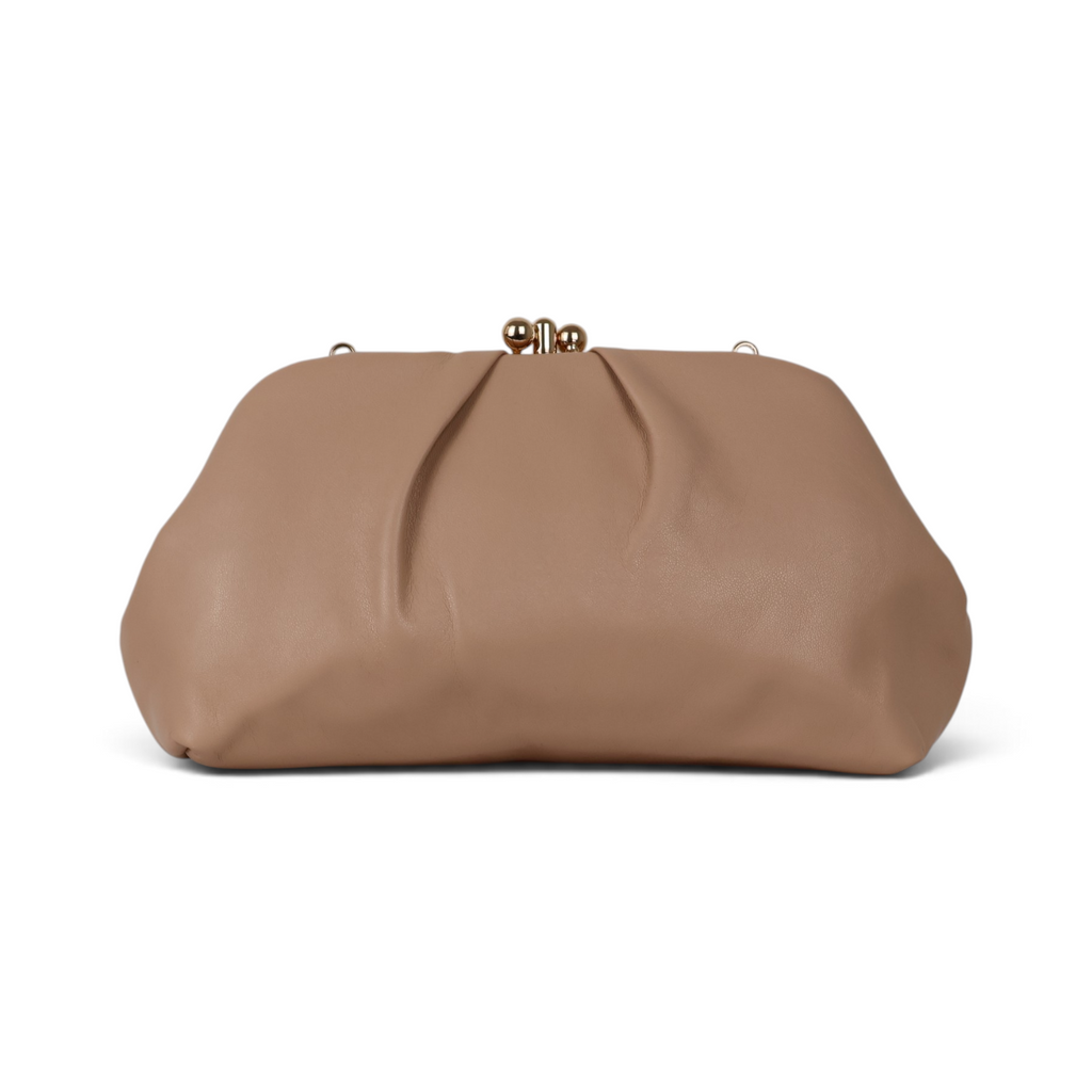 Bolsa de Festa Pouch Bicompartimento Bege