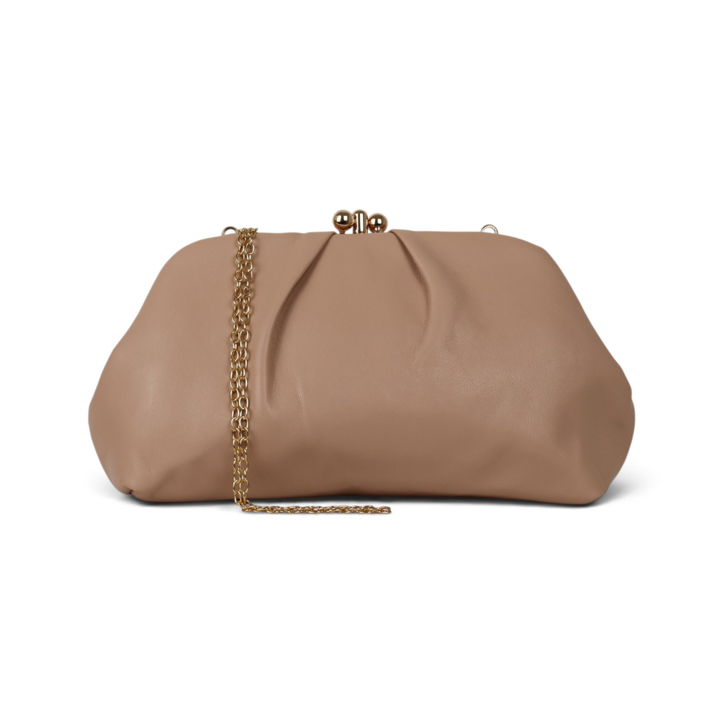 Bolsa de Festa Pouch Bicompartimento Bege