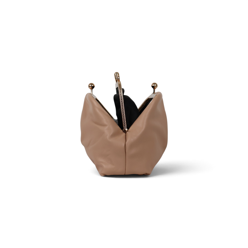 Bolsa de Festa Pouch Bicompartimento Bege