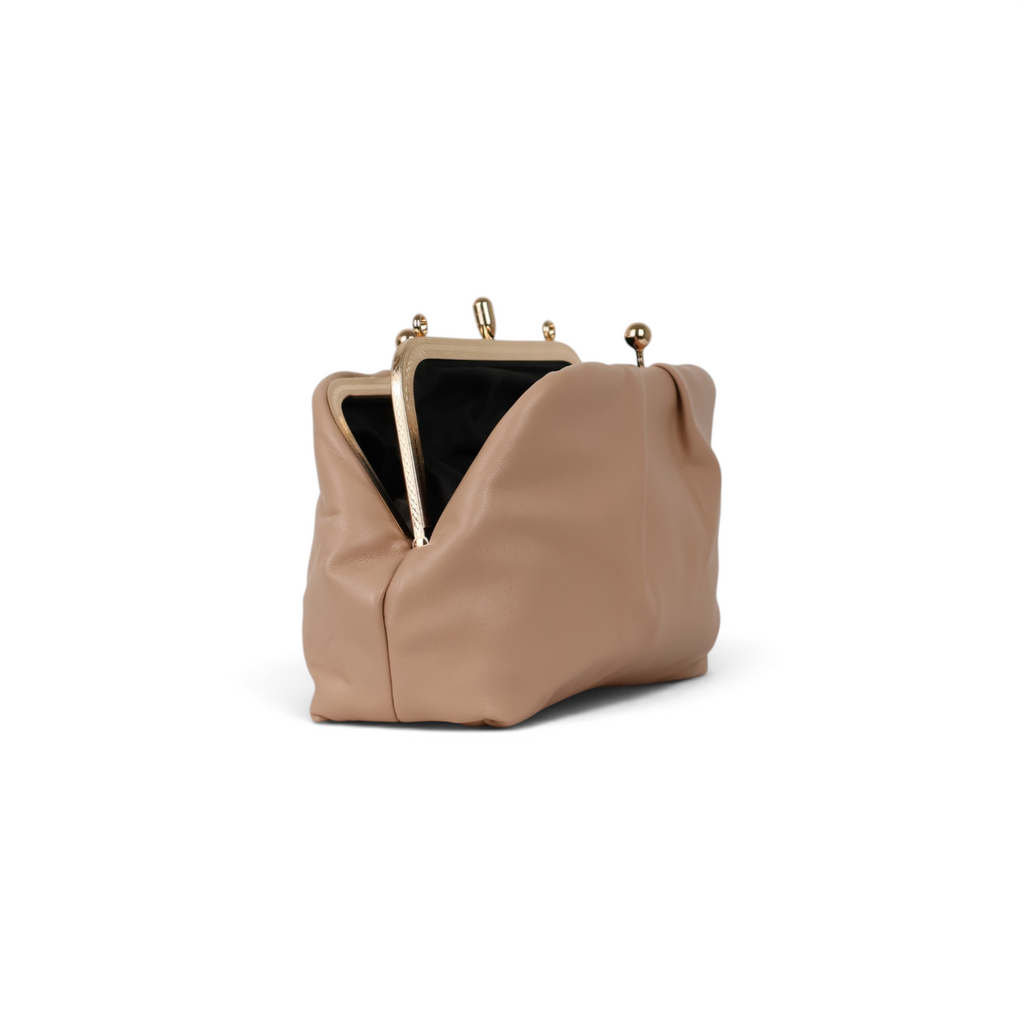 Bolsa de Festa Pouch Bicompartimento Bege