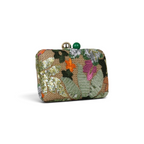 Bolsa Clutch Festa Bordada Flores Verde
