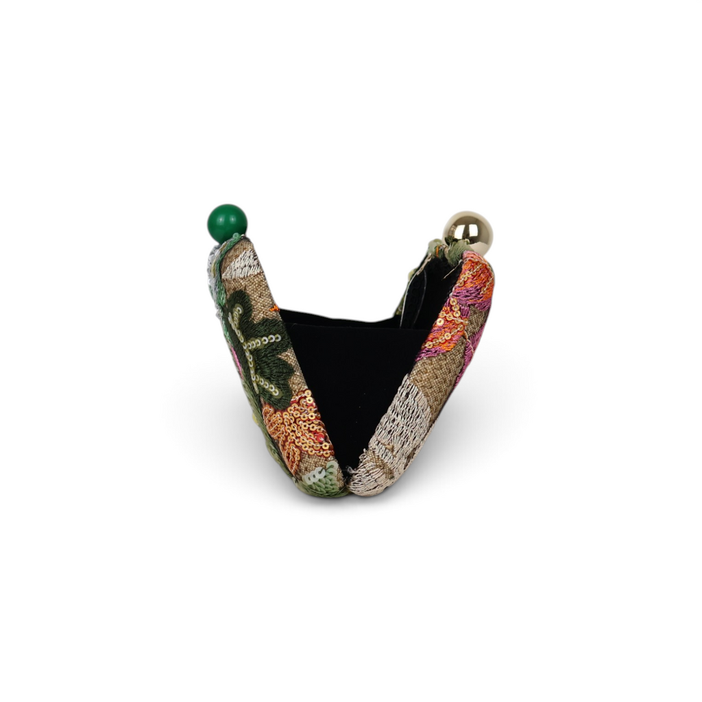 Bolsa Clutch Festa Bordada Flores Verde