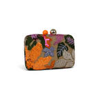 Bolsa Clutch Festa Bordada Flores Laranja