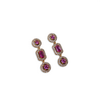 Brinco Zircônias Rosa