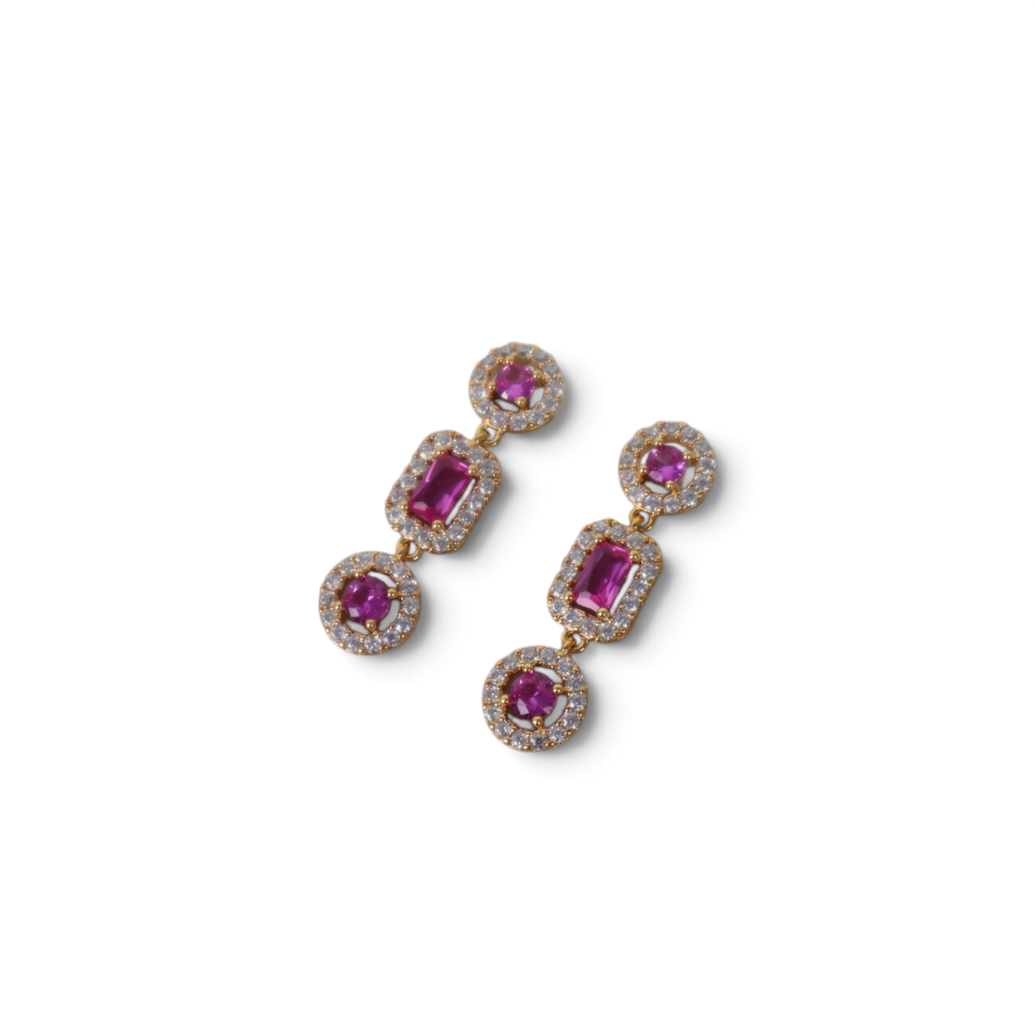 Brinco Zircônias Rosa