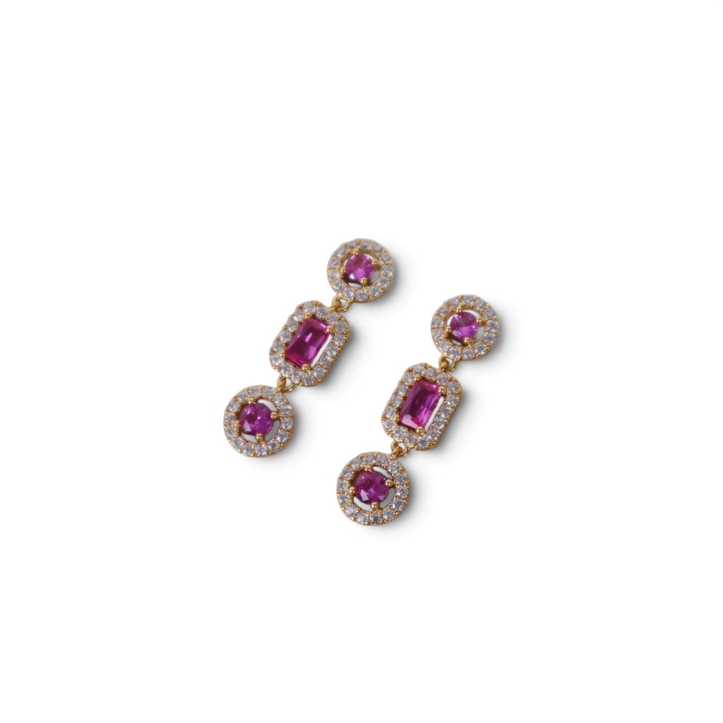 Brinco Zircônias Rosa