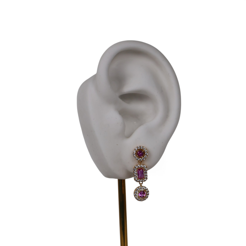 Brinco Zircônias Rosa
