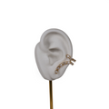 Brinco Earcuff Dourado e Cristal Translúcido