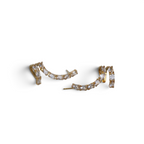 Brinco Earcuff Dourado e Cristal Translúcido