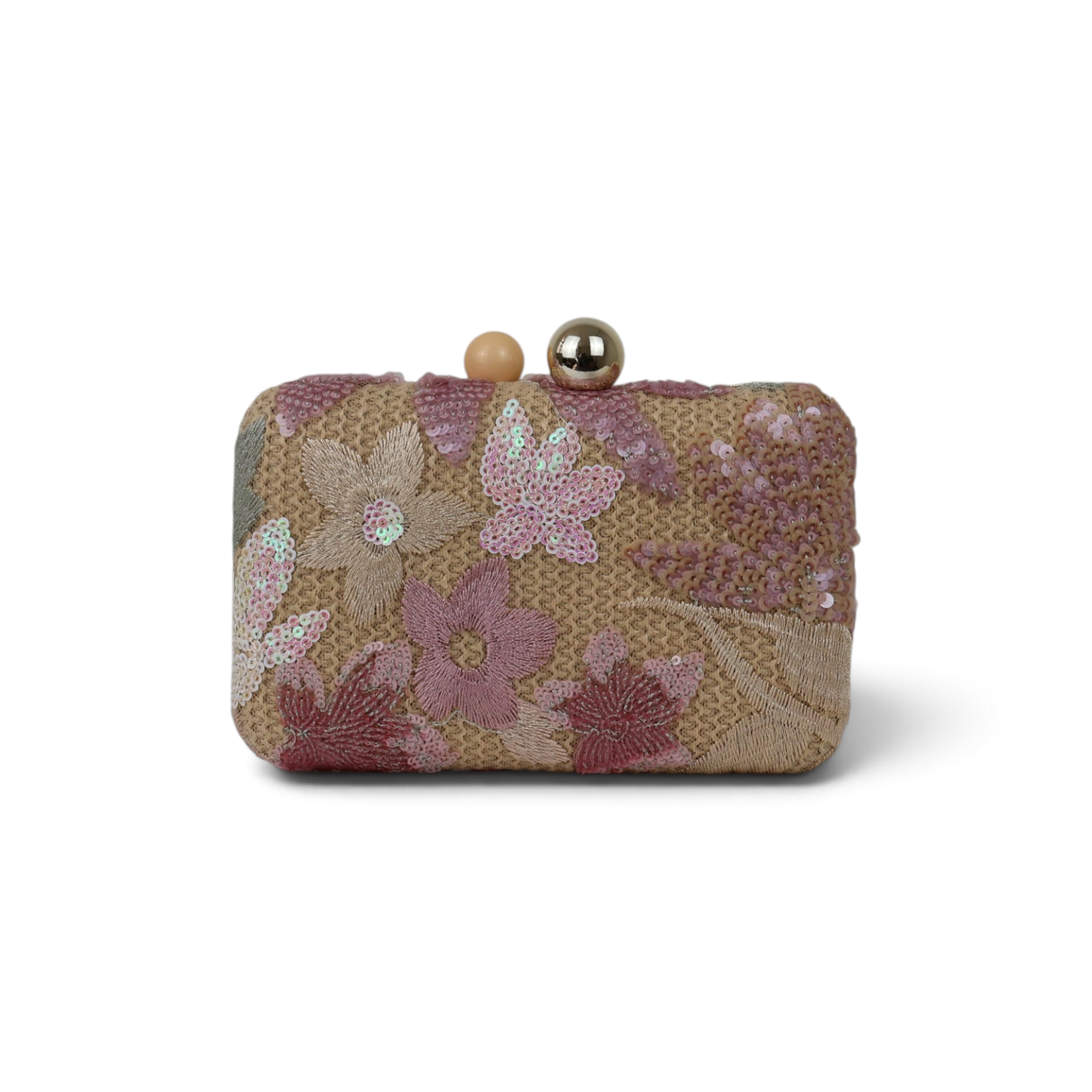 Bolsa Clutch Festa Bordada Flores Rosa
