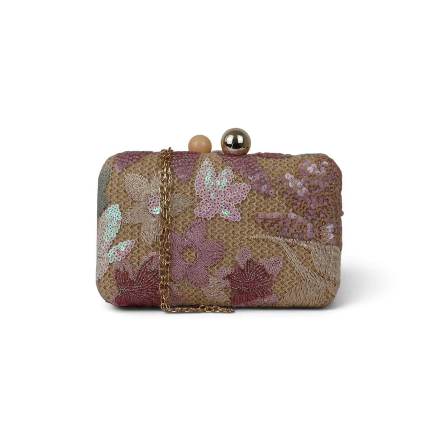 Bolsa Clutch Festa Bordada Flores Rosa