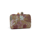 Bolsa Clutch Festa Bordada Flores Rosa