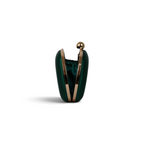 Bolsa Clutch Festa Oval Cetim Verde Esmeralda