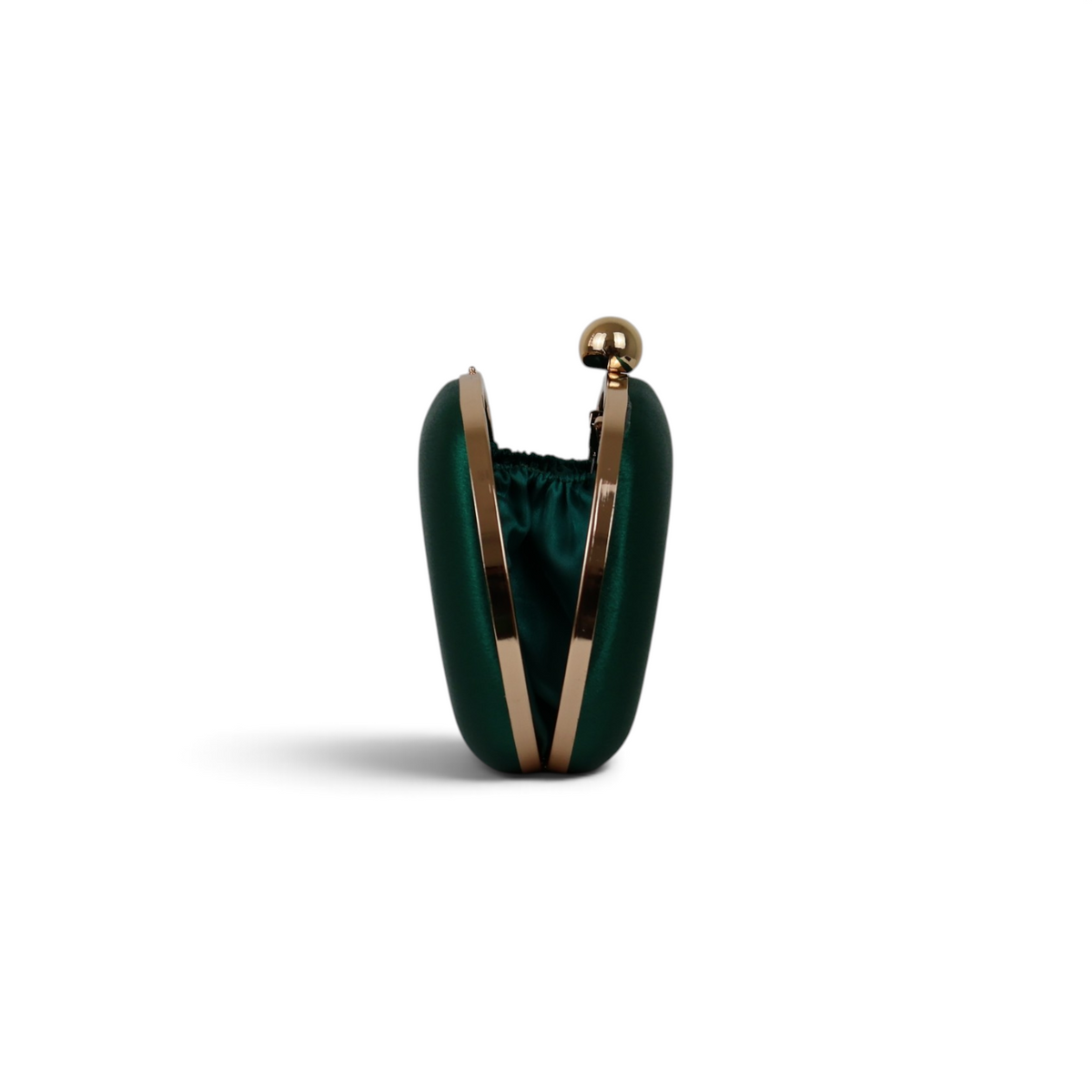 Bolsa Clutch Festa Oval Cetim Verde Esmeralda