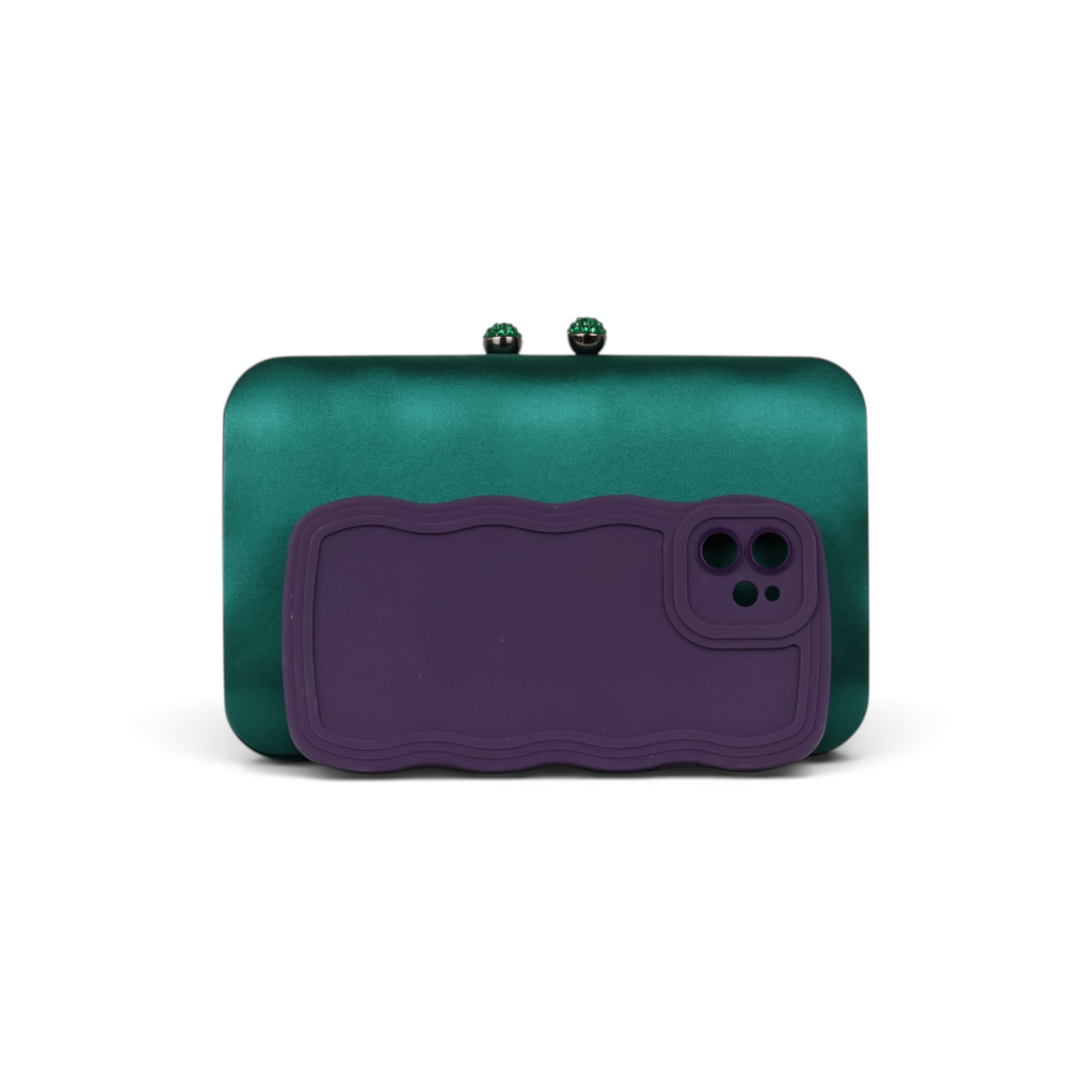 Bolsa Clutch Festa Cetim Verde
