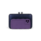 Bolsa Festa Clutch Pedraria Strass Azul Marinho
