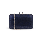 Bolsa Festa Clutch Pedraria Strass Azul Marinho