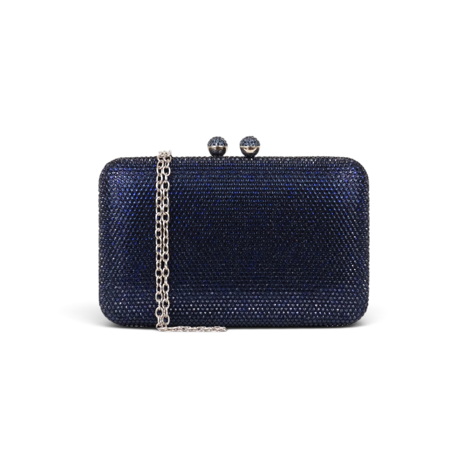 Bolsa Festa Clutch Pedraria Strass Azul Marinho