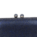 Bolsa Festa Clutch Pedraria Strass Azul Marinho