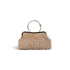 Bolsa Top Handle Franja Bege