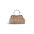 Bolsa Top Handle Franja Bege