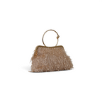 Bolsa Top Handle Franja Bege