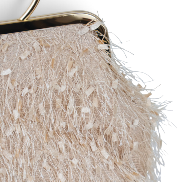 Bolsa Top Handle Franja Bege