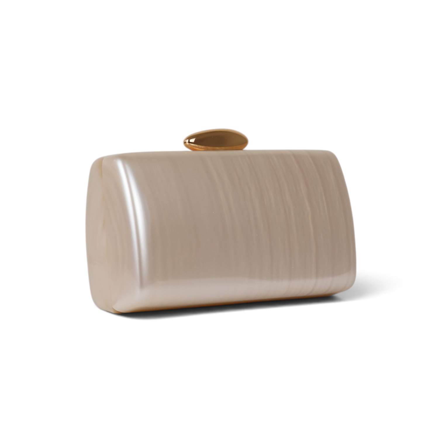 Bolsa Festa Clutch Acrílico Bege Perolado