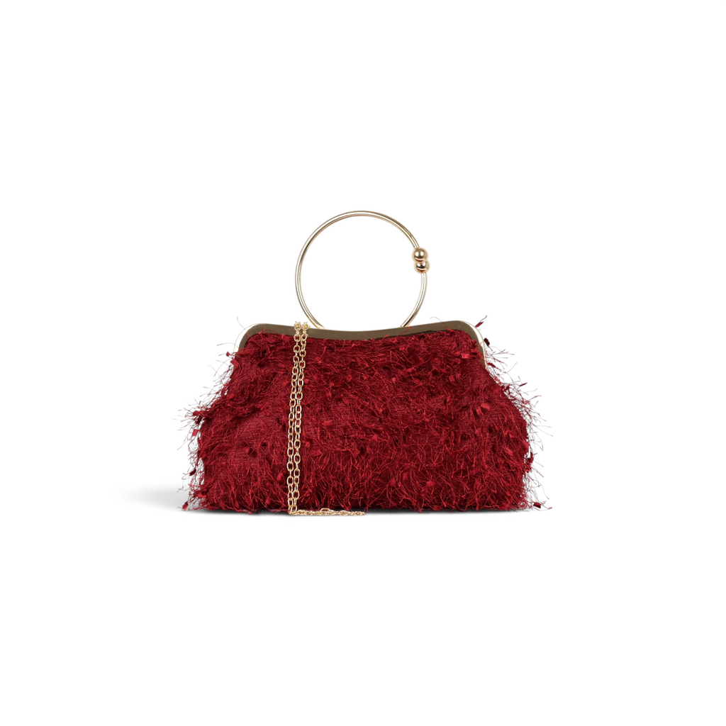Bolsa Top Handle Franja Vermelha