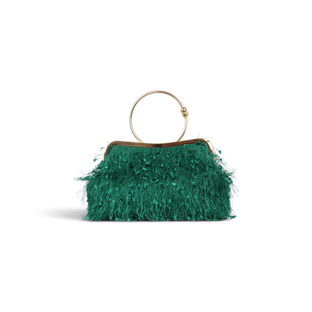 Bolsa Top Handle Franja Verde