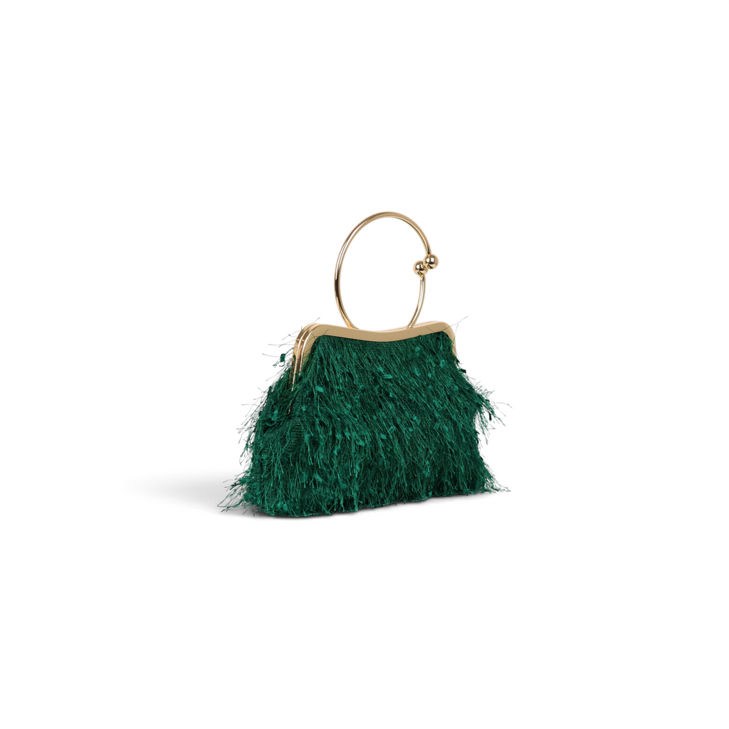Bolsa Top Handle Franja Verde