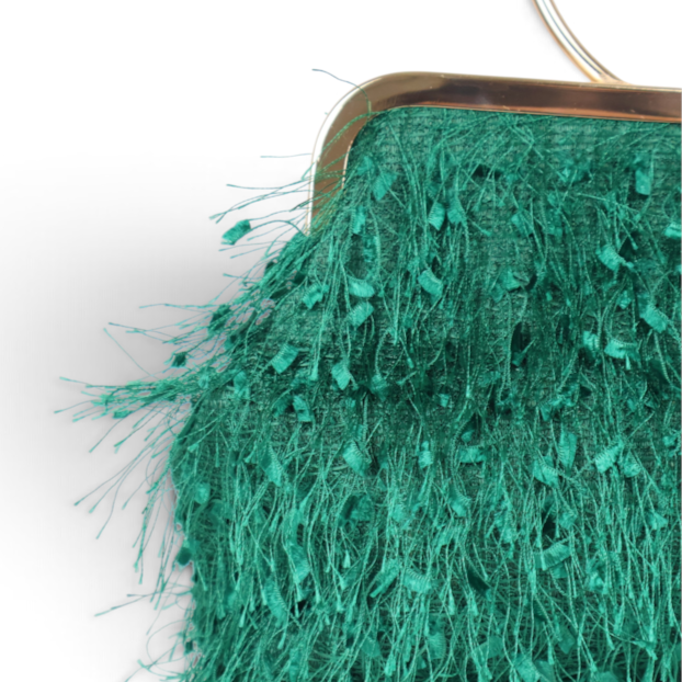 Bolsa Top Handle Franja Verde