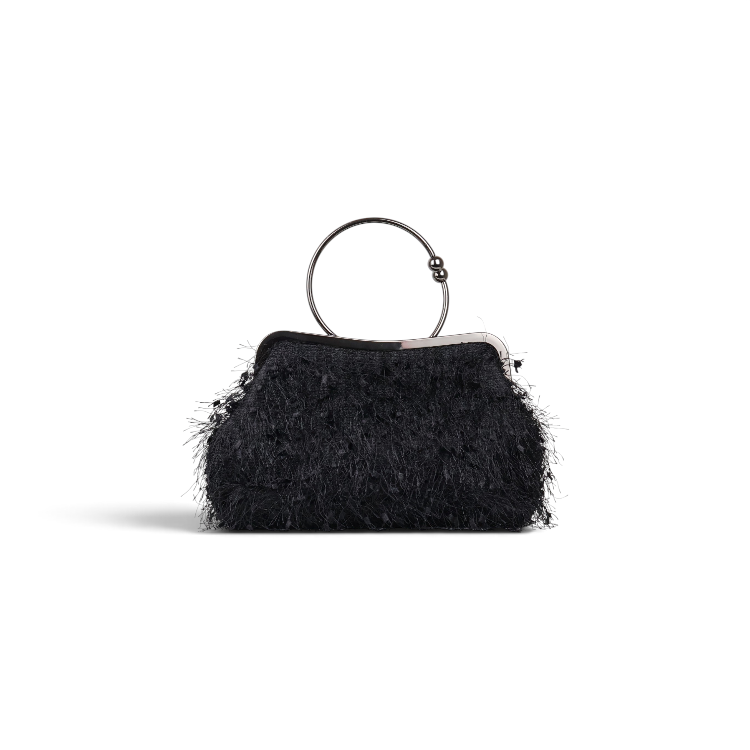 Bolsa Top Handle Franja Preta