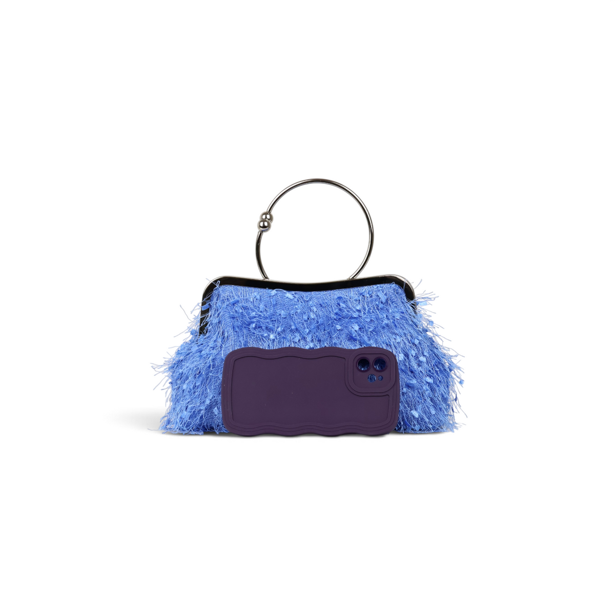 Bolsa Top Handle Franja Azul Serenity