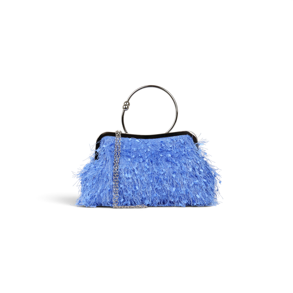 Bolsa Top Handle Franja Azul Serenity