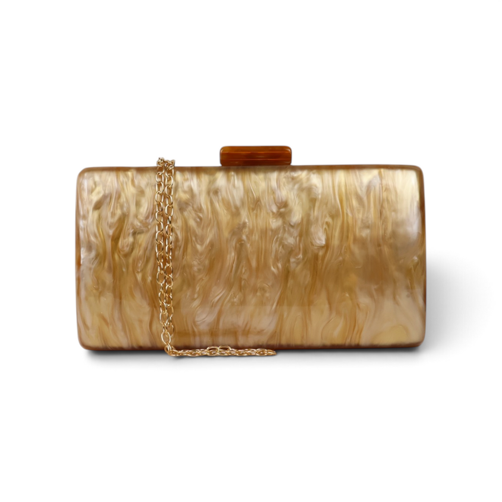 Bolsa Festa Clutch Acrílico Marrom Caramelo