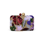 Bolsa Clutch Festa Bordada Flores Marsala
