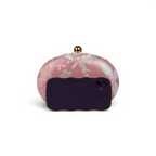 Bolsa Clutch Festa Oval Bordada Flores Rosa