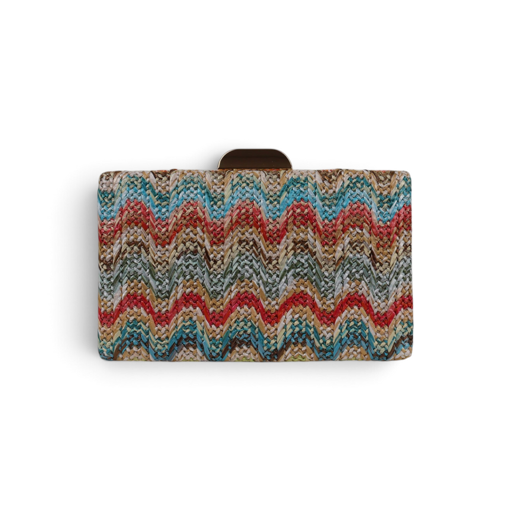 Bolsa de Festa Clutch Palha Colorida