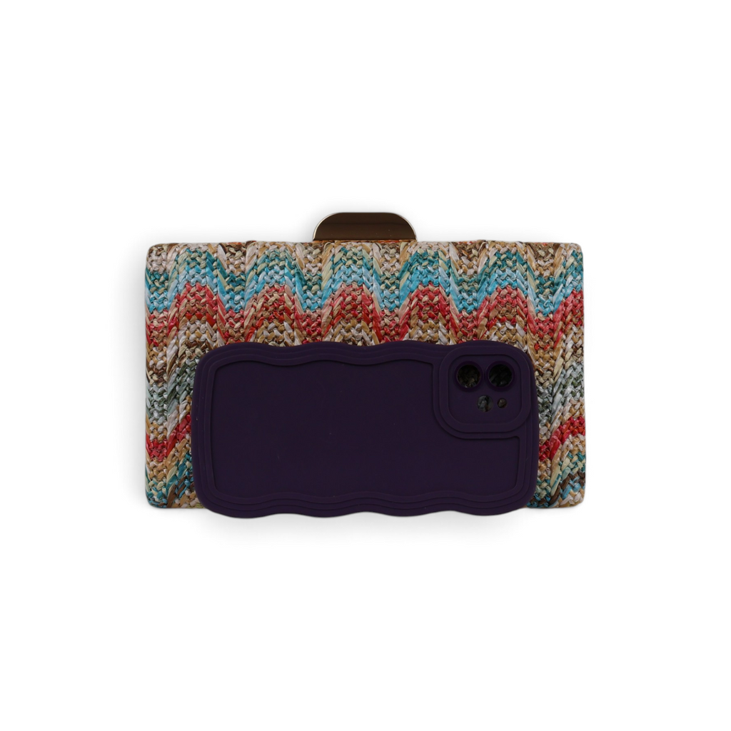 Bolsa de Festa Clutch Palha Colorida