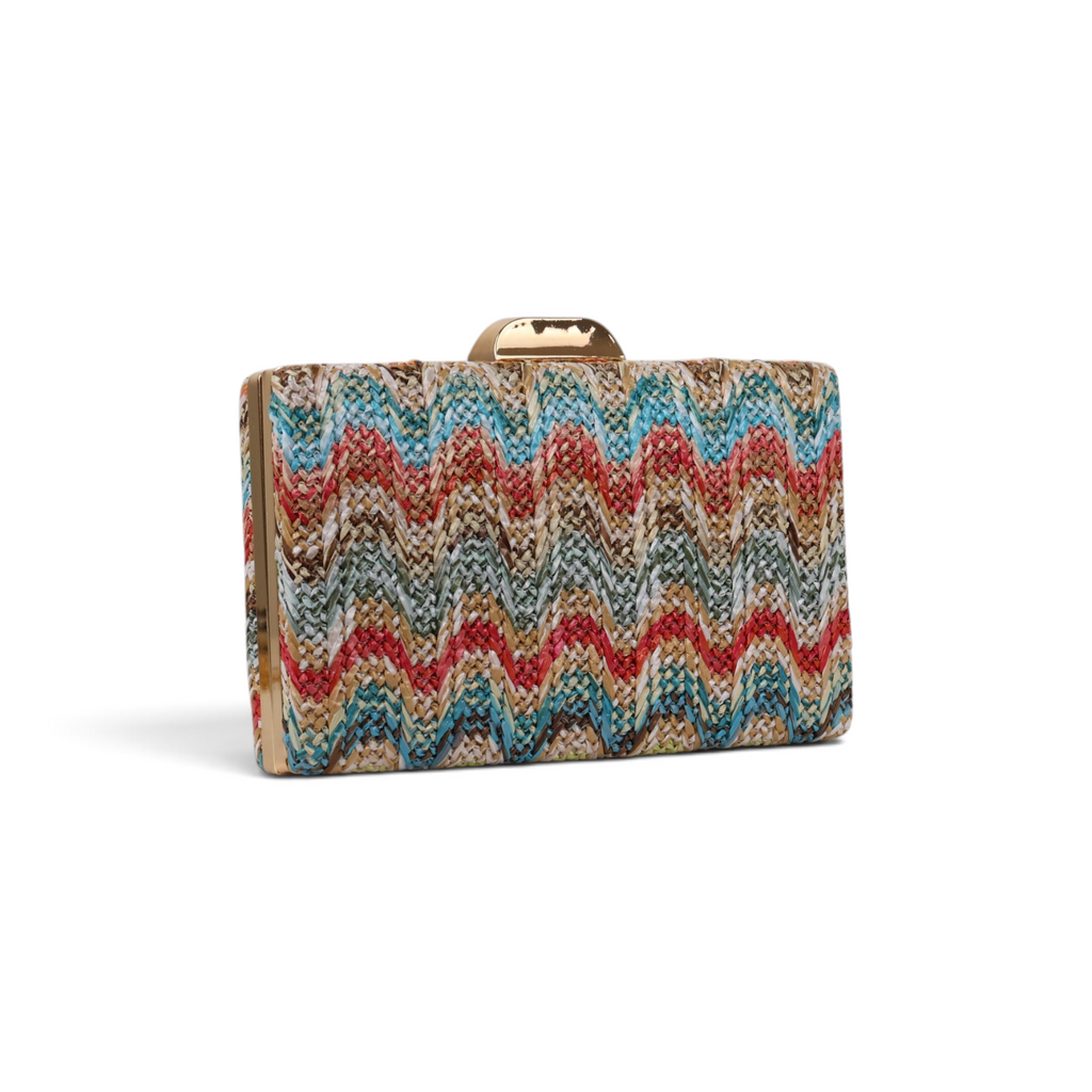 Bolsa de Festa Clutch Palha Colorida